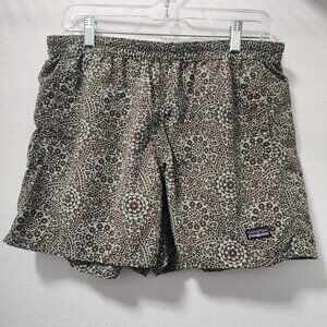 Womens Large Patagonia Athletic Shorts - Floral Teal Brown